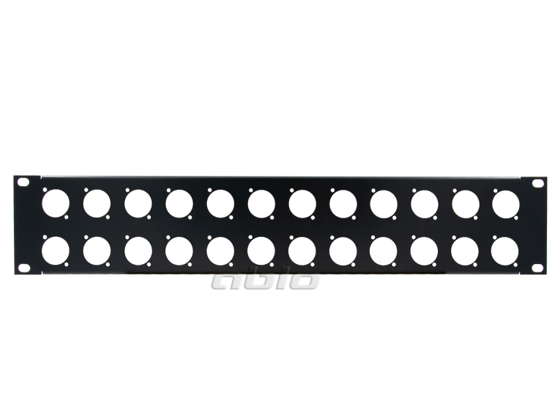 ABLO AG-24 2U Panel rack podwójny / blank 24 otwory typ D-shape / xlr